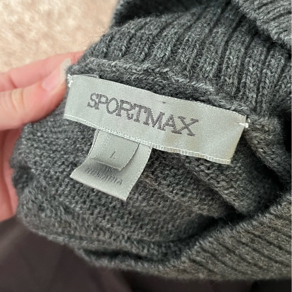 SportMax Gray Turtleneck with Puff Sleeves - Picture 6 of 9